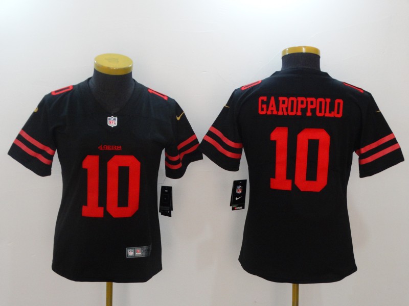 Women San Francisco 49ers #10 Garoppolo Black Nike Vapor Untouchable Limited NFL Jerseys